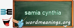 WordMeaning blackboard for samia cynthia